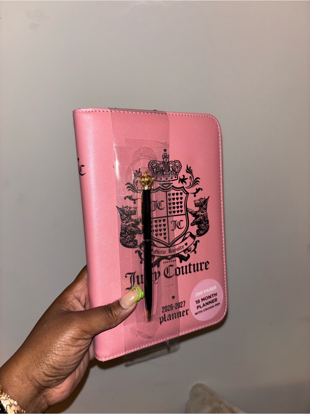 Juicy Couture Pink Planner with Crown-Topped Black Pen - Picture 3 of 3